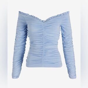 Express- Body Contour Compression Off
The Shoulder Ruched Tee Large Alpine Blue